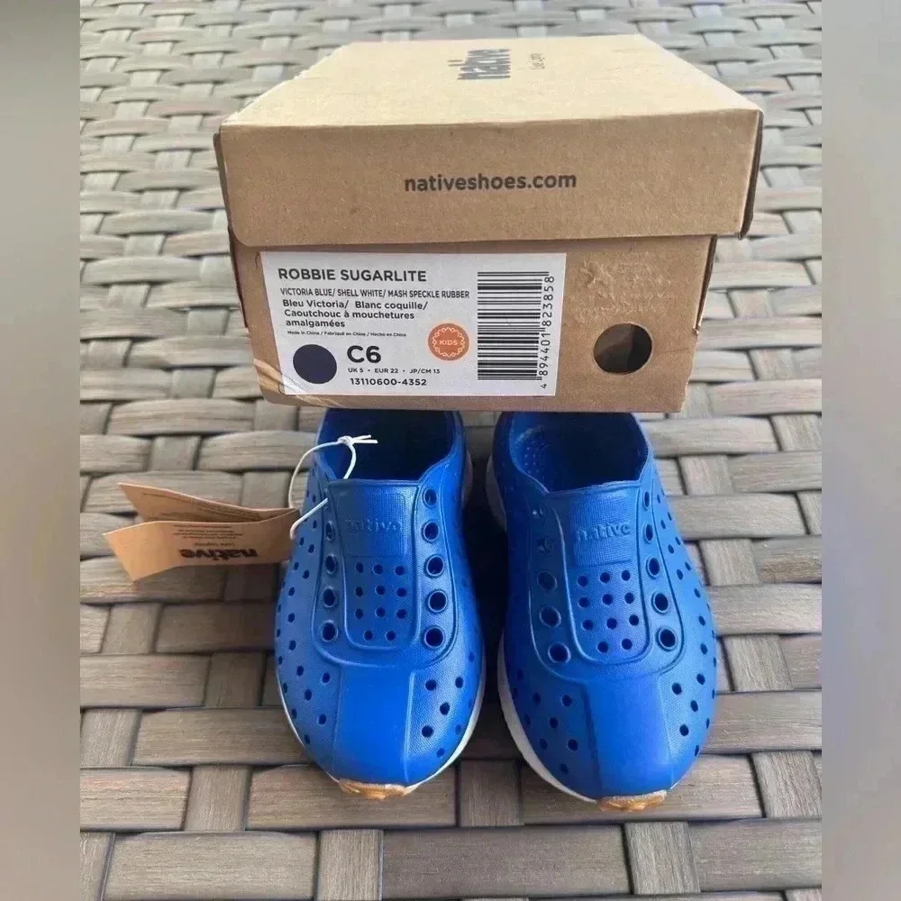 Native Kids Robbie Sugarlite - Victoria Blue/Shell White/Mash‎ Speckle Rubber C6